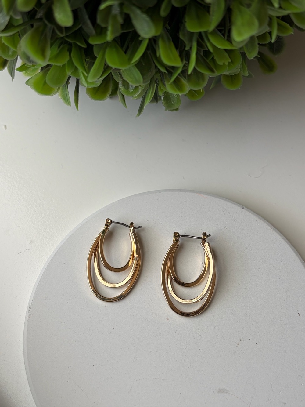 Gold-Tone Double Hoop Earrings - Women Jewelry